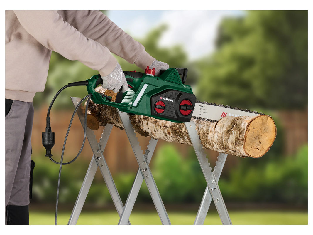 Parkside Elektro-Kettensäge PEKS 2200 B1 in Grün mit 2-Hand-Schutzschalter - Bild 2