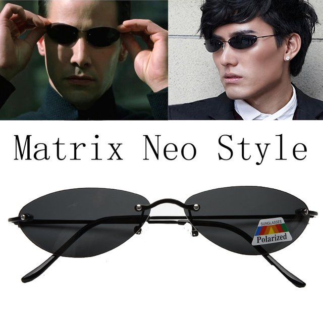 ISENGHUO Sonnenbrille, randlos, polarisiert, Metall, Herren, schwarz - Bild 1