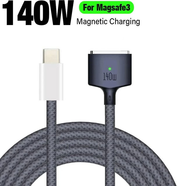 USB-C zu magnetisches Safe 3 Ladekabel 140W 2M für MacBook Air und Pro, Farbe: Blau - Bild 1
