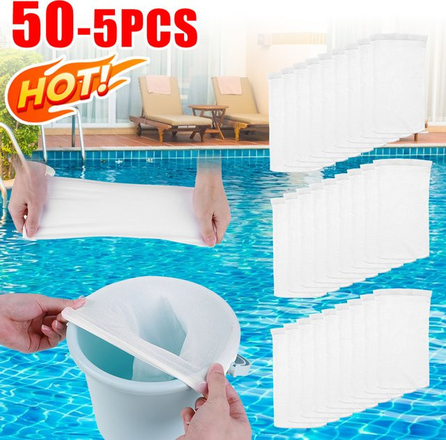 Pool-Skimmer-Socken in Weiß zur Reinigung von Schmutz und Blättern für Schwimmbadkörbe und Filternetze - Bild 1