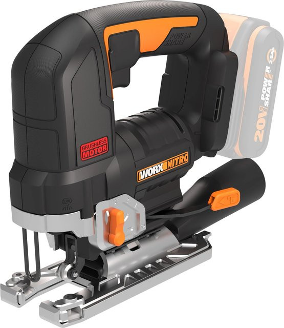 Worx Nitro Akku-Pendelhub-Stichsäge WX542.9 PowerShare 20 V in Schwarz-Orange ohne Akku und Ladegerät - Bild 1