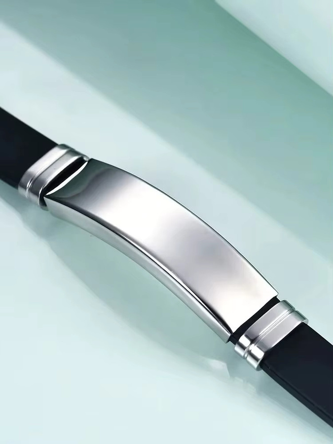 YiYuYiHua Armbänder, Edelstahl, Silikon, Unisex - Bild 4