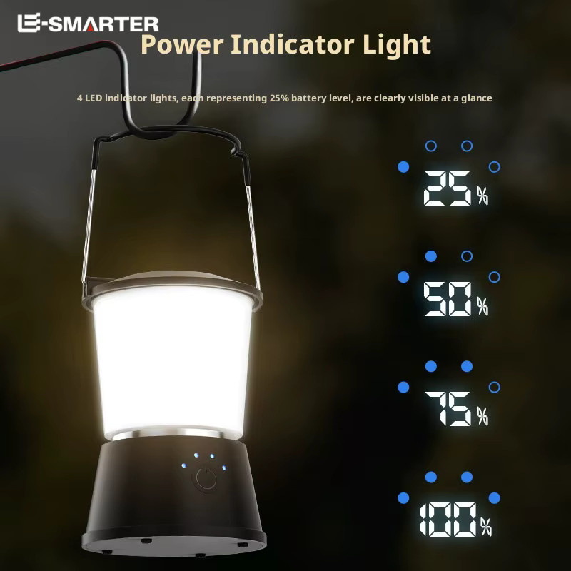 ESMARTER LED Camping Lampe Schwarz Multifunktionale Hängende Zeltbeleuchtung mit Touch-Steuerung - Bild 3