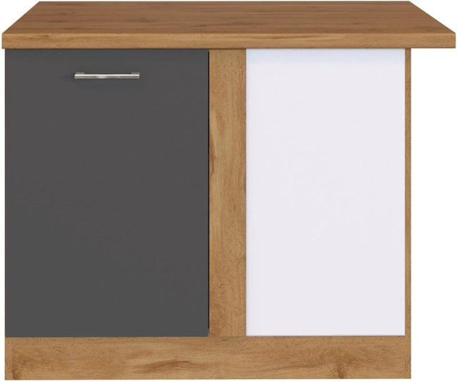 Held Möbel Küchen-Eck-Unterschrank Sorrento in Eiche Grau/Braun, B/T/H: 110 x 60 x 85 cm - Bild 1