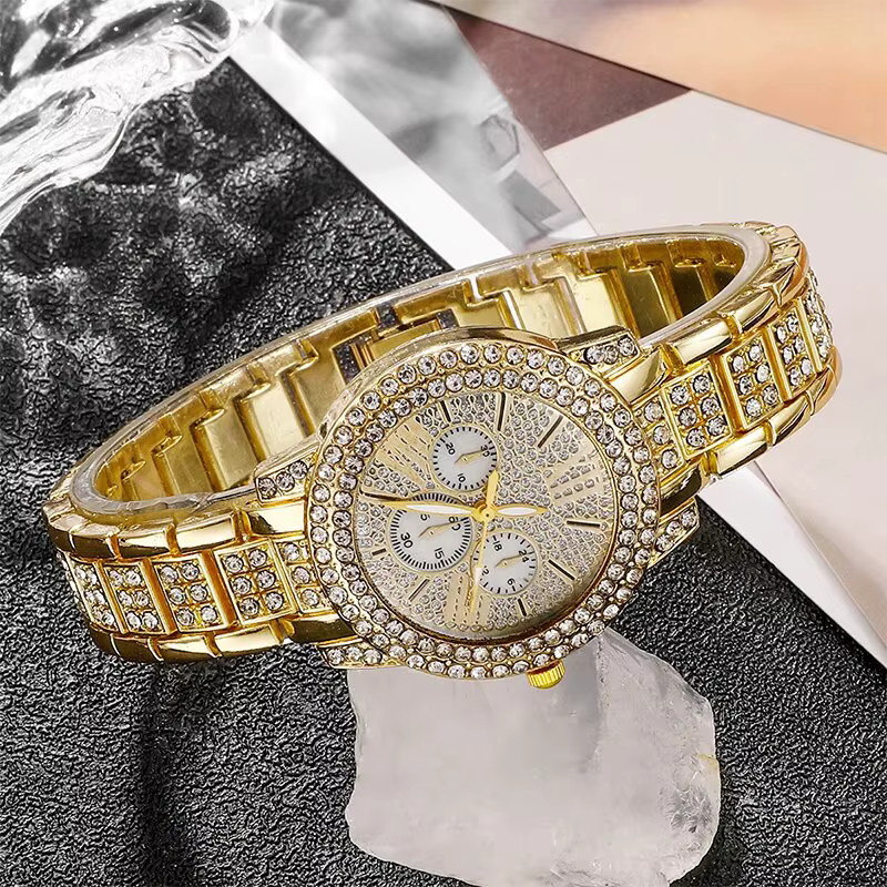 RUNERR Schmuckset, Armbanduhr, Ring, Halskette, Ohrringe, Gold, Kristall, Damen - Bild 4
