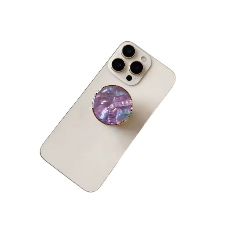 MRGLZY Smartphone Halter mit Goldrand und Perlmutt-Tropfen in Gold, Lila und Multicolour - Bild 2