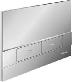 Schell WC-Betätigungsplatte Montus Board in Chrom, 2-Mengen-Spülung, Breite: 23,0 cm, Höhe: 6,5 cm, Tiefe: 0,65 cm - Bild 1