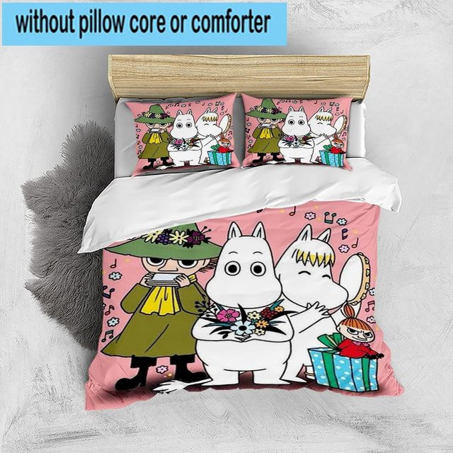 Moomin Familienfeier 3-teiliges Bettwäsche-Set von Celest Bazaar A in Pink, inklusive 1 Bettbezug und 2 Kissenbezügen, B/H: 140 x 210 cm - Bild 1
