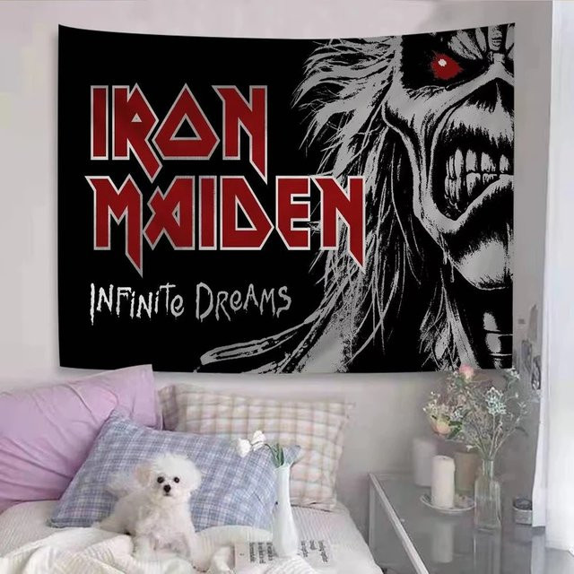 VIKAMA Iron Maiden Eddie Wandbehang, Heavy Metal Wandteppich in Multicolour - Bild 1
