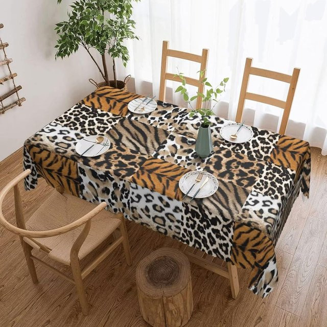Rechteckige Tischdecke von JMG Household Supplies mit Tierhaut-Print in Braun, wasserabweisend und waschbar, B/L: 140 x 200 cm - Bild 1