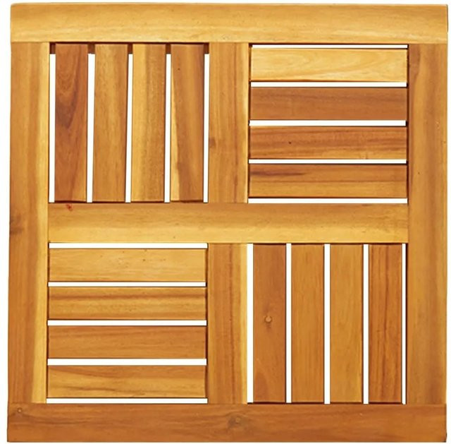 vidaXL Tischplatte aus Massivholz Akazie in Braun, Quadratisch, B/T: 50 x 50 cm, Höhe: 2 cm - Bild 1