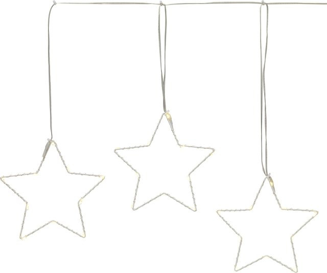 Hängender Metall-Stern für Weihnachten in Weiß-Transparent, Durchmesser: 15 cm - Bild 1