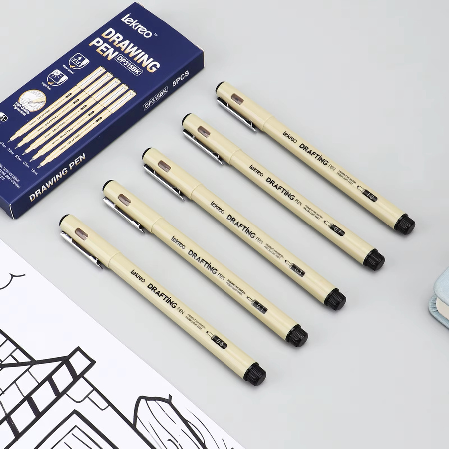 Lekreo Micron Fineliner-Stifte mit schwarzer Tinte für Schreiben, Zeichnen und Bullet Journaling - Bild 2