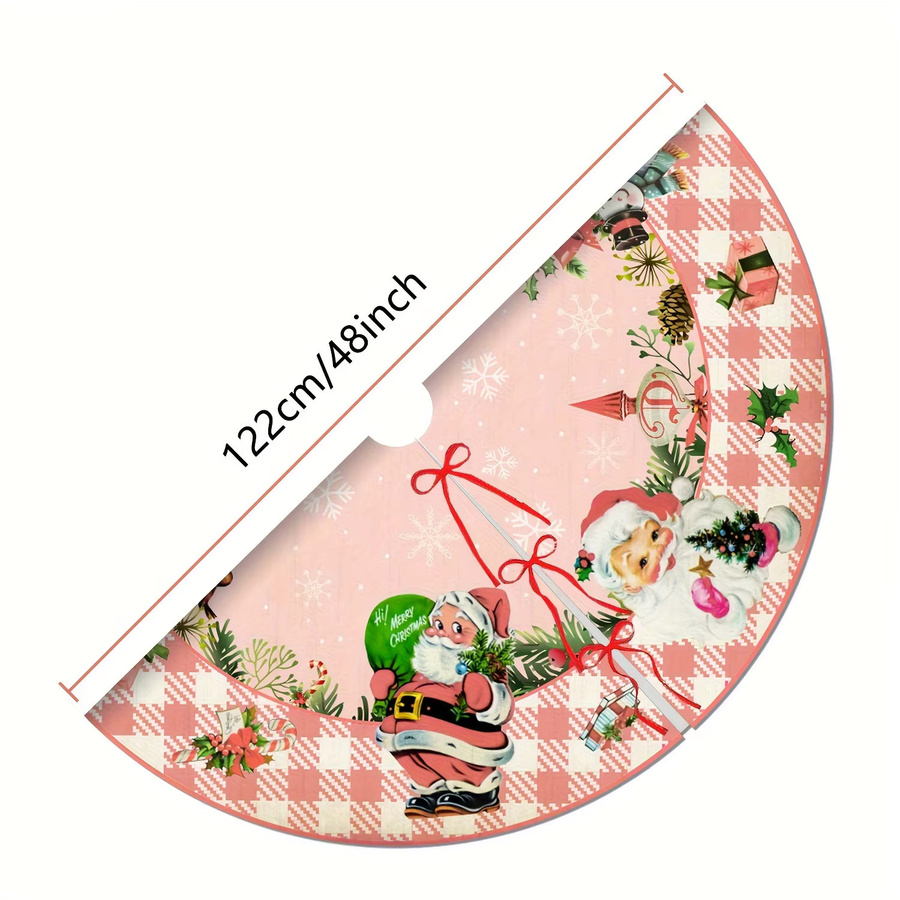 VIKAMA Weihnachtsbaumkleid im Vintage-Stil in Rosa mit Weihnachtsmann-Print für Weihnachtsfeiern - Bild 3