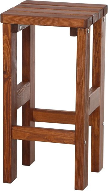 FUNSTAR Barhocker Tessin aus Kiefernholz in Braun, B/T/H: 39 x 39 x 76 cm - Bild 1