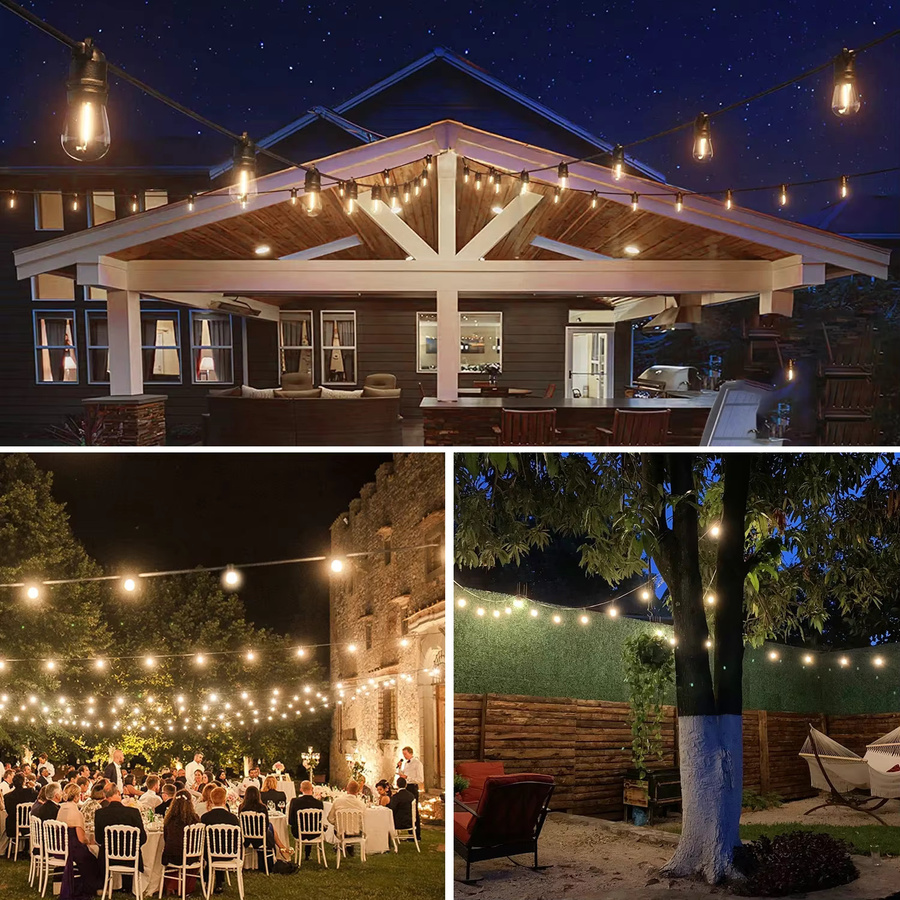 GANRILAND S14 LED-Lichterkette für den Außenbereich mit E26-Fassung, wasserdicht und bruchsicher, dekorative Girlande für Garten und Terrasse - Bild 2
