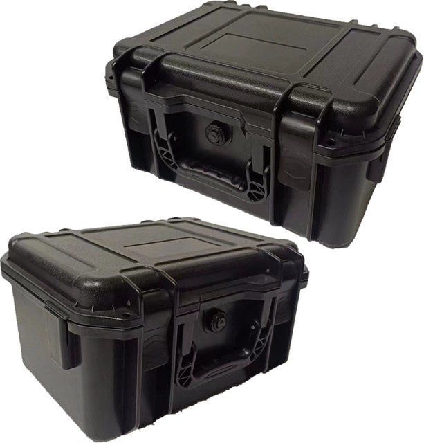 Wasserdichter und schlagfester Werkzeugkoffer aus Kunststoff in Schwarz mit Schwamm-Aufbewahrungsbox für Präzisionsgeräte, Breite: 28,7 cm, Höhe: 10,7 cm - Bild 1