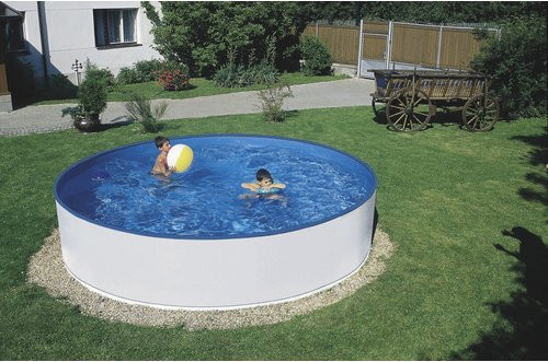 Mr. GARDENER Rundpool mit Stahlwand in Weiß, Durchmesser: 350 cm, Höhe: 90 cm - Bild 1