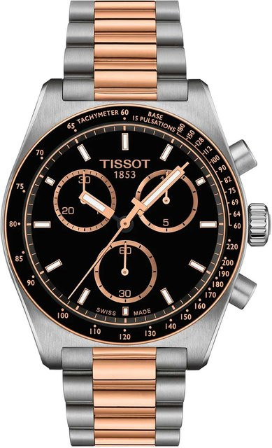 Tissot Chronograph, Herren, Quarz, Edelstahl, Schwarz, 40 mm, 10 ATM - Bild 1