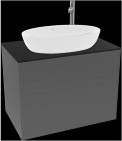 V&B Finion Waschtischunterschrank mit Wandbeleuchtung, Anthrazit matt, Breite: 80 cm, Tiefe: 50,1 cm - Bild 1