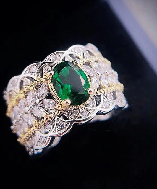 Huitan Ring Damen, Kupfer, Bicolor, Zirkonia, verstellbar - Bild 1