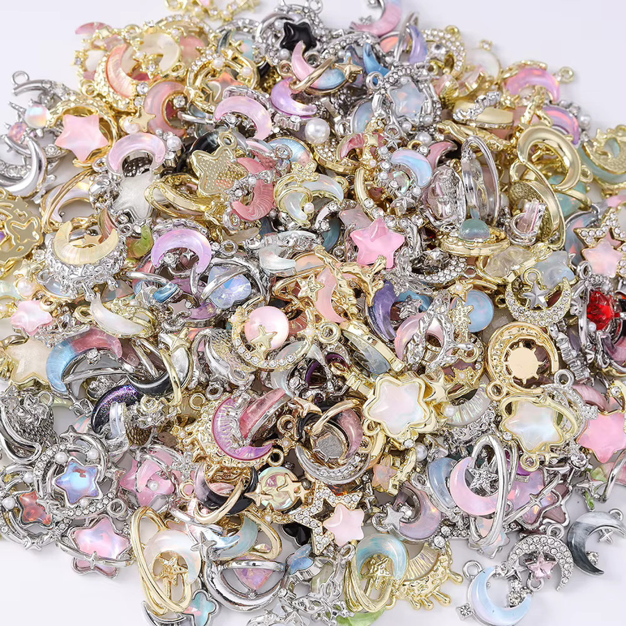 Gritavo Charms, Kristall, Mond Stern, Silber, Unisex - Bild 2