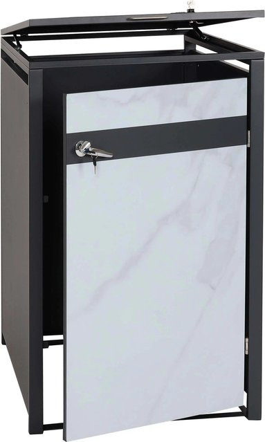 PROREGAL Mülltonnenbox für 1 Tonne in Anthrazit mit Marmor-Optik, B/T/H: 117 x 68 x 80 cm - Bild 1