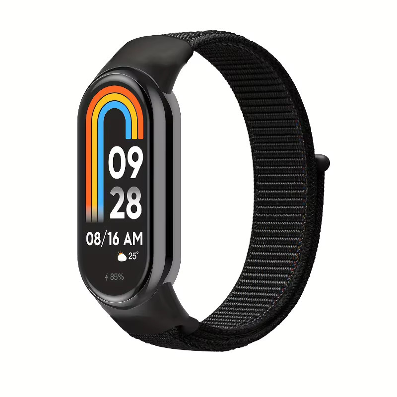 NEY Uhrenarmband Nylon, Schwarz, Unisex, Xiaomi Mi Band 10 9 8 NFC - Bild 2