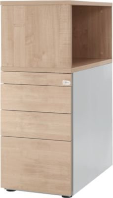 Schäfer Shop Genius Standcontainer mit Aufsatzregal, abschließbar, Eiche/weiß - Bild 1
