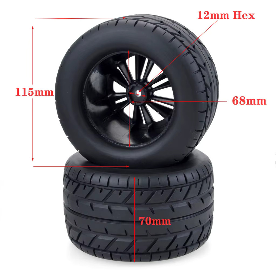 ZD Racing Monster Reifen, 4-teiliges Set, 1:10, Schwarz, Gummi - Bild 2