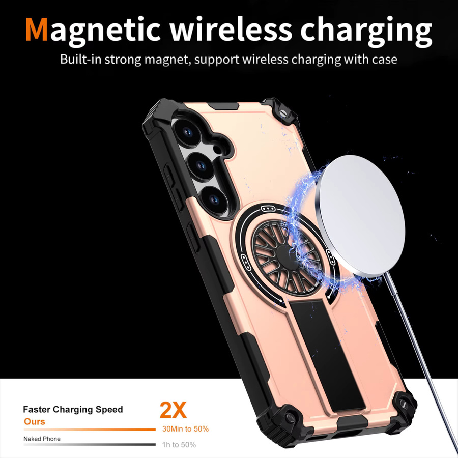 HKNR Magnetische Schutzhülle für Samsung Galaxy A06 A16 A26 A36 A56 A55 mit Ständer und MagSafe Unterstützung aus TPU und PC in Purple und Multicolour - Bild 3