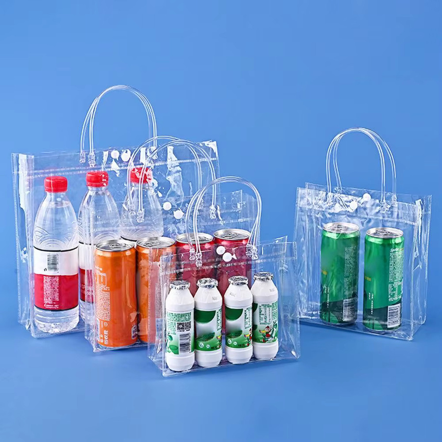 Transparente PVC-Handtasche als vielseitige Mehrzweck-Geschenktüte aus Kunststoff mit großem Fassungsvermögen - Bild 2