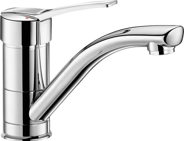 Delabie Einhebelmischer Waschtisch mit Schwenkauslauf in Chrom, Farbe: Silber - Bild 1