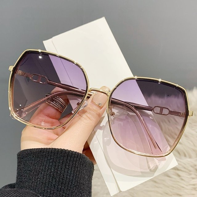 BMAD Sonnenbrille, quadratisch, Metall, Vollrand, Gold, Damen - Bild 1