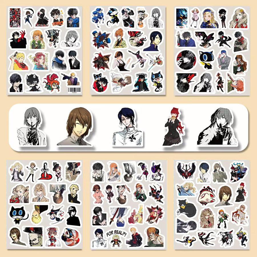 FANLU Persona Aufkleber, Cartoon, 50-teiliges Set, multicolor - Bild 4
