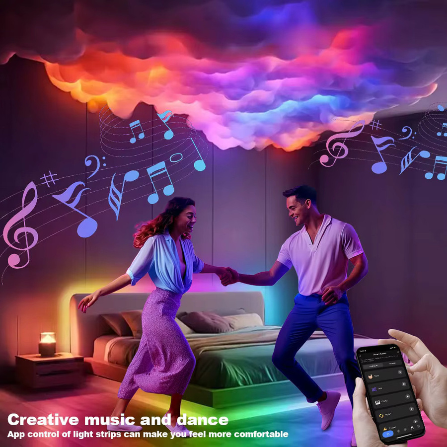 Acosh Neon LED Wolkenlicht mit 3D-Blitzlicht, mehrfarbig, App-Steuerung und Musik-Synchronisierung für deine Heimdekoration - Bild 3