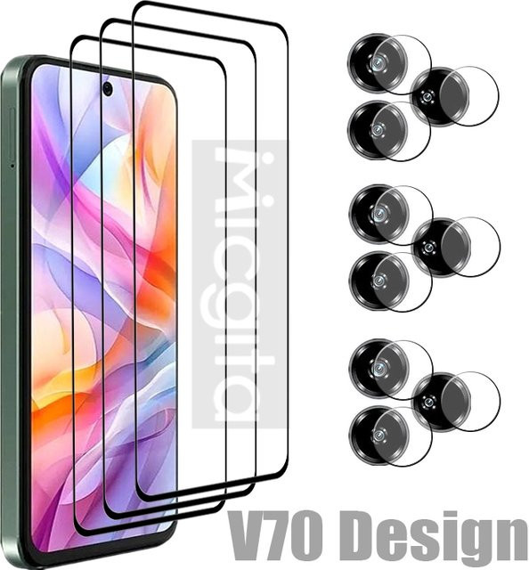 ZTE Blade V70 Design Vollkleber Glas-Displayschutz mit Objektivschutz, transparent - Bild 1