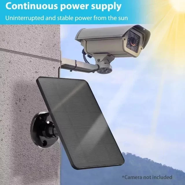 Dushoo Solarpanel 10 W mit USB-C Anschluss in Schwarz für Überwachungskameras und Lichtsysteme - Bild 1