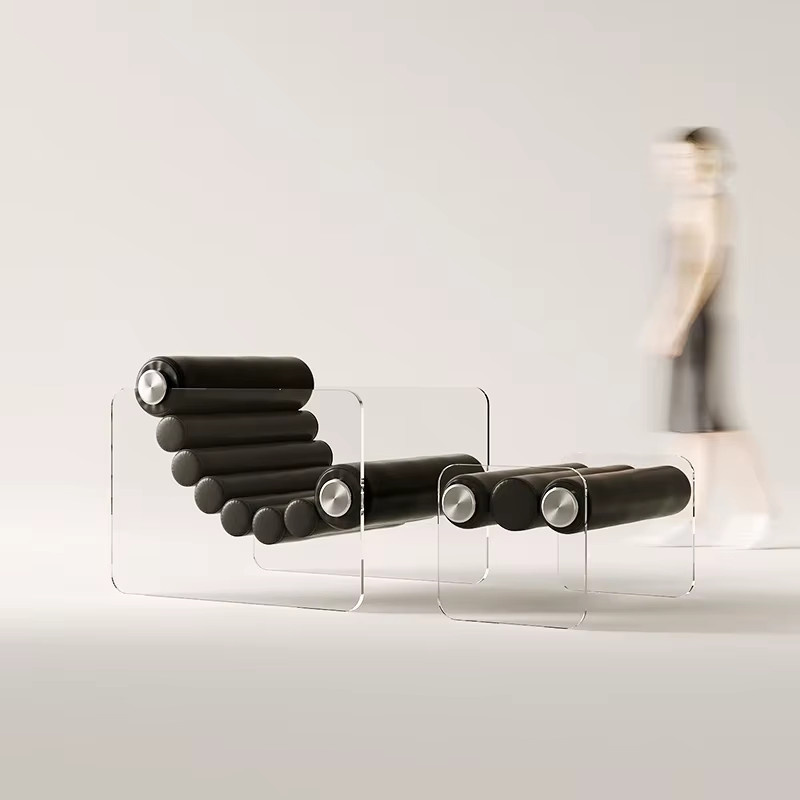 DUTRIEUX Designer-Sessel aus Metall und Kunstleder in Schwarz für dein Wohnzimmer - Bild 1