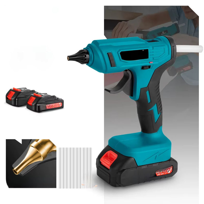 NewBeny Elektrische Heißklebepistole mit 10 Klebesticks, Tragbares Akku-Reparaturwerkzeug für Makita-Akkus, Blau - Bild 7