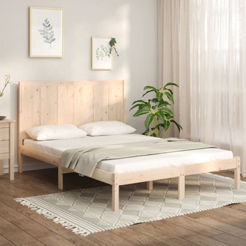 Massivholzbett vidaxl aus Kiefer in Braun, Modernes Skandinavisches Design, B/T: 120 x 200 cm - Bild 1