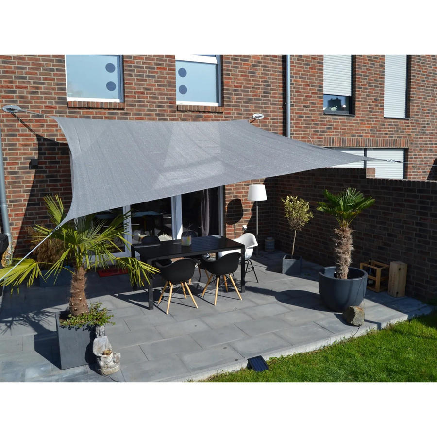Floracord Vierecksonnensegel aus HDPE in Grau, B/T: 360 x 360 cm - Bild 2