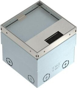OBO Bettermann Bodensteckdose aus Edelstahl in Silber, B/T/H: 14 x 14 x 11 cm - Bild 1