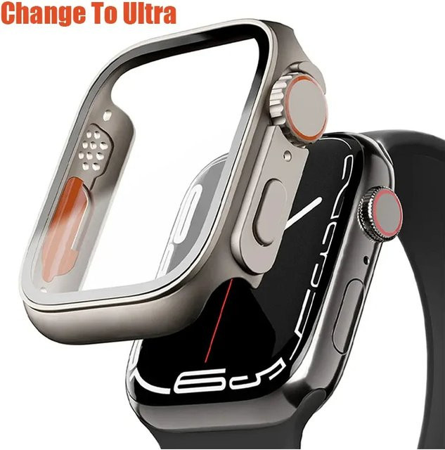 Displayschutz Glas für Apple Watch, Silber, Unisex - Bild 1