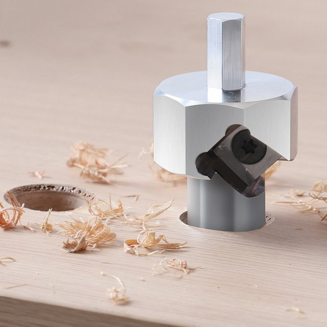 Holzbearbeitung Werkbank Desktop Werkzeug Set mit 20mm Loch Peg Zapfen Grat Trimmen Messer und Begrenzungsblock in Silber - Bild 1