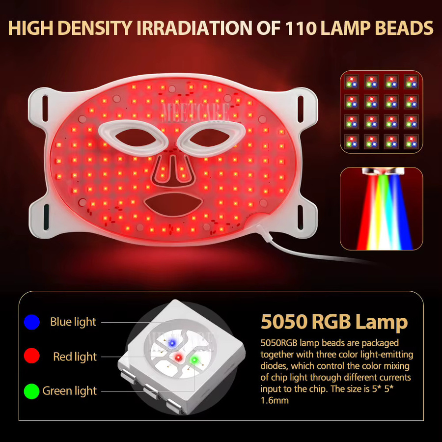 MEETCARE LED-Gesichtsmaske, Silikongel, Unisex - Bild 4