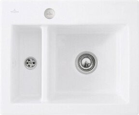Villeroy & Boch Subway 60 XM Flat bündige Keramikspüle in Stone White inklusive Ablagegarnitur und Exzenter - Bild 1