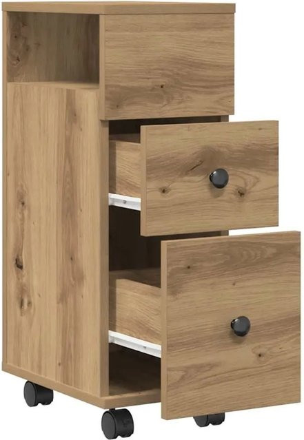 vidaXL Badschrank schmal mit Rollen in Artisan-Eiche, Farbe Braun - Bild 1