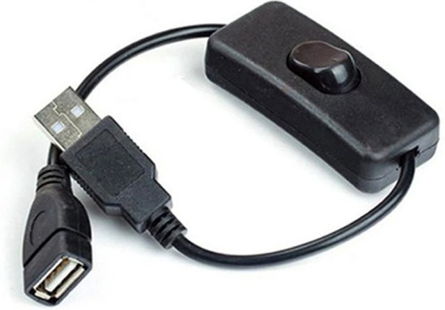 USB-Verlängerungskabel mit Ein-/Ausschalter in Schwarz, Länge: 28 cm - Bild 1