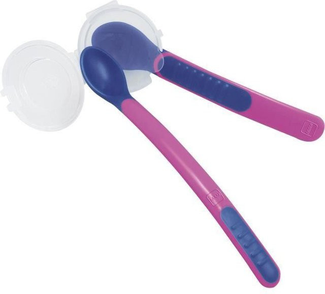 MAM Repas Wärmeempfindlicher Löffel in Grün mit blauem Transportetui und ergonomischem Design - Bild 1
